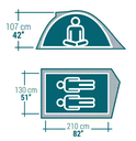 TEAM TENT dome type, 2.73m², for 2 persons