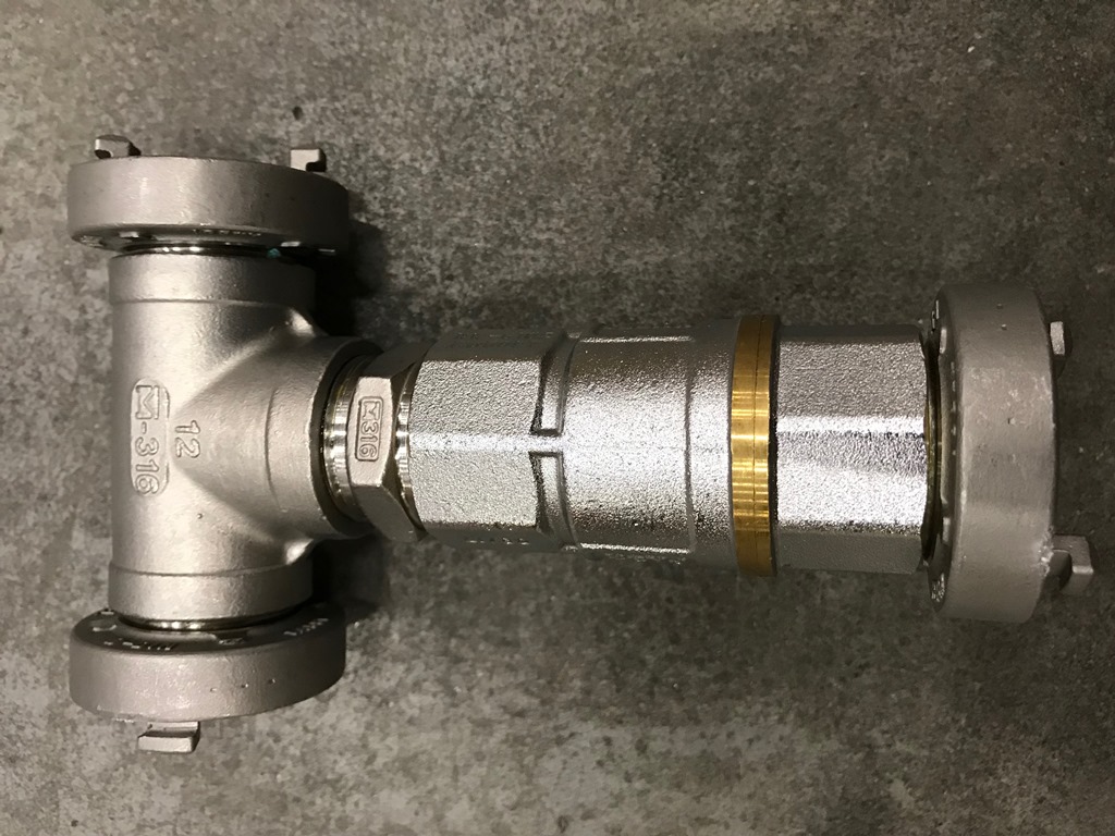 T-COUPLING Storz D, 1x1x1"/25mm, butterfly valve