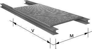 GRATING GRID, load on 1150mm, 1000x30mm, galva., anti slip