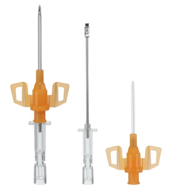 SAFETY IV CATHETER, tip,14G x 45mm, wings, IP, orange