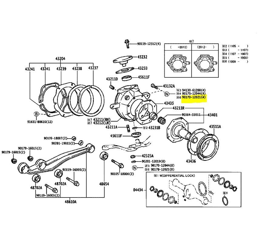 NUT for stud steering knuckle, HZJ75,78,79