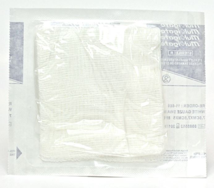 COMPRESS, GAUZE, 10 cm, 12 plies, 17 threads, sterile