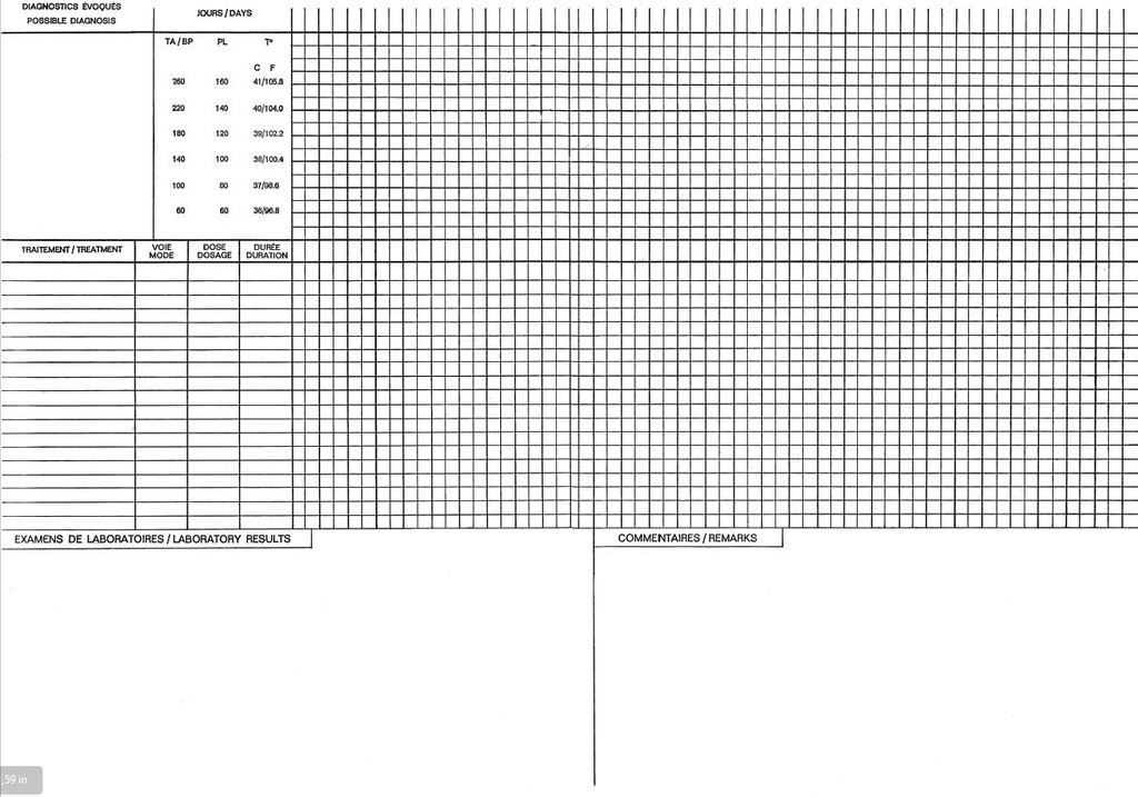 CARD, HOSPITALIZATION, French/English, A3 recto/verso