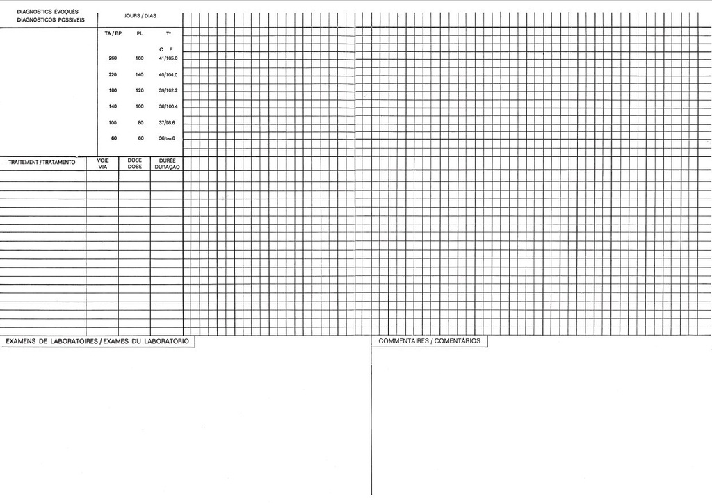 CARD, HOSPITALIZATION, French/Portuguese, A3 recto/verso