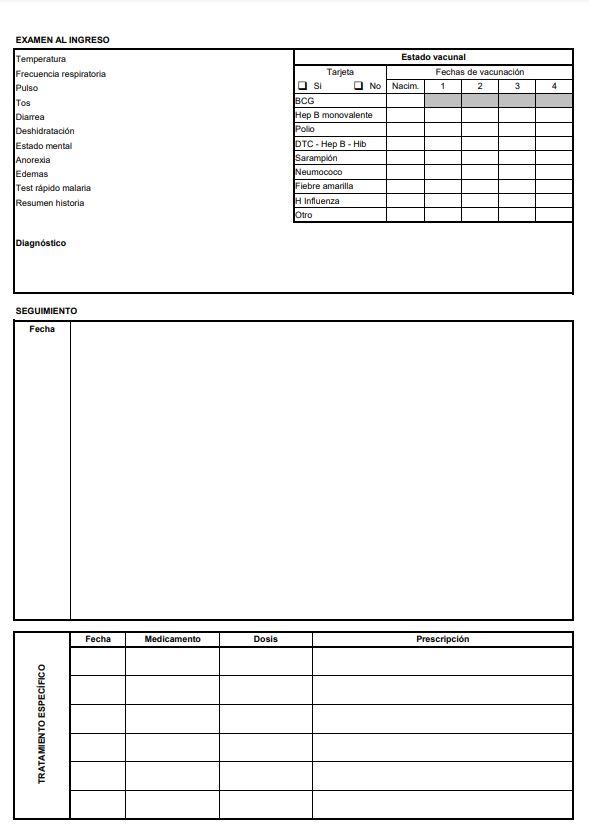 CARD, SUPPLEMENTARY FEEDING, Spanish, A4 recto/verso