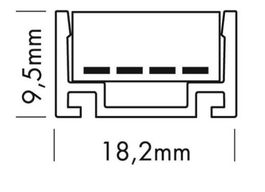 (lighting strip LED) PROFILE, aluminium, 13x6mm,length of 2m