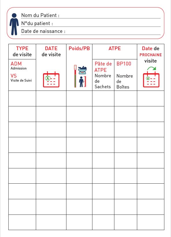 PATIENT BOOKLET AMBULATORY THERAPEUTIC FEEDING, French