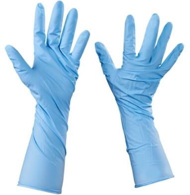 GLOVE, EXAMINATION, nitrile, extended cuff, s.u.,non ster, S