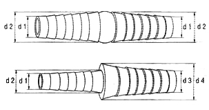 CONNECTOR, biconical, symmetrical, ext. Ø 7-11 mm, autoclav.