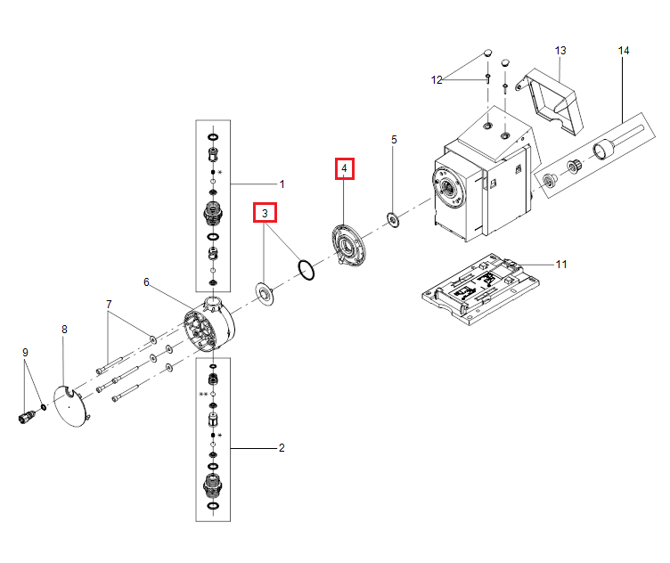 (Grundfos DDC 6-10) DIAPHRAGM KIT, diaphragm et o-ring