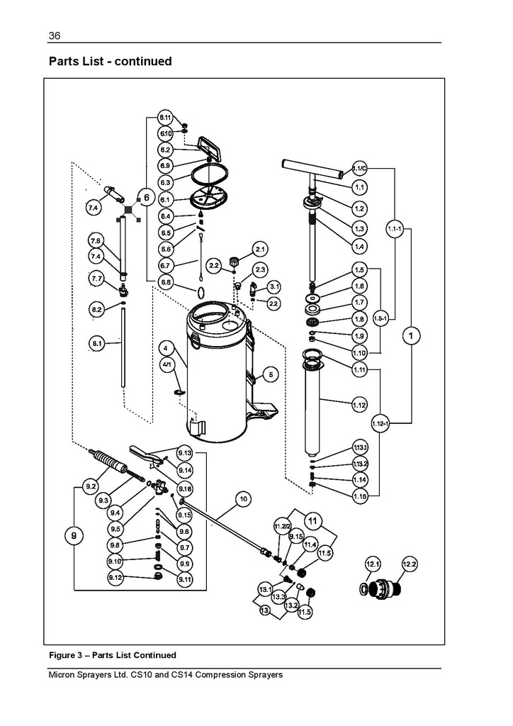 (Micron CS10) SERVICE SET pump (510-015-000)