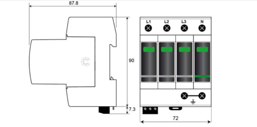 LIGHTNING-SURGE PROT T 1+2 (Citel DAC1-13S-31-275) 3P+N,Vac