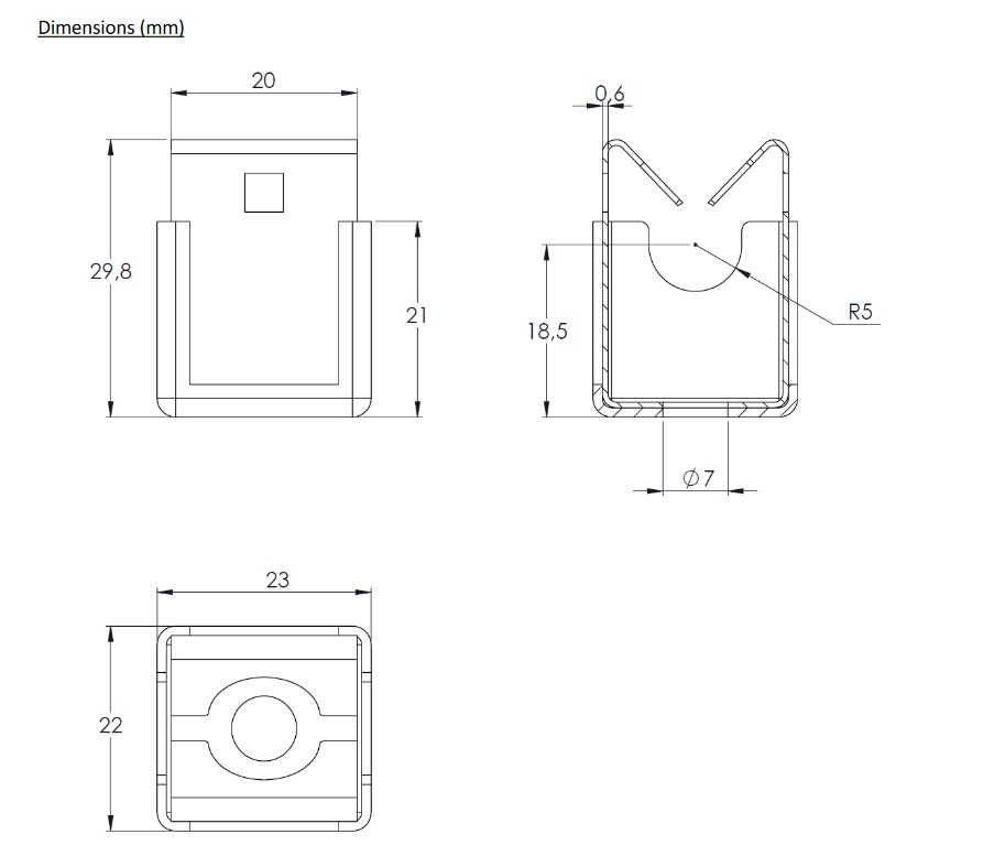 CLIP, stainless steel, for round conductor Ø6-10mm