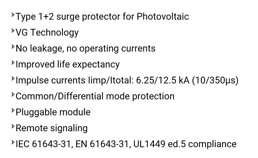 LIGHTNING-SURGE PROT. type 1+2(Citel, DS50VGPVS-1000G/12KT1)