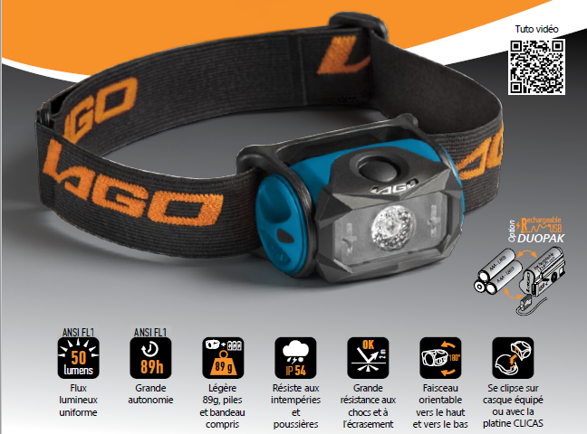 HEADLAMP (BXR 1.0) LED + 3 x LR3/AAA batteries