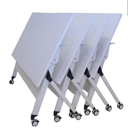 TABLE, laminated surface, 160x60x75cm, foldable, on wheels