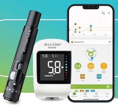 GLUCOMETER, blood glucose monitor (Accu-Chek Instant) mg/dl