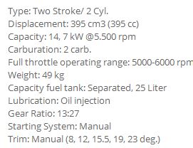 OUTBOARD ENGINE Yamaha 25 HP, NMHOL, long prop. shaft