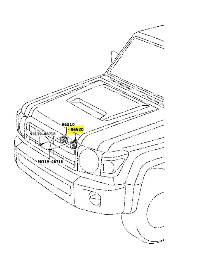 HORN ASSY low pitched, HZJ7# MK2