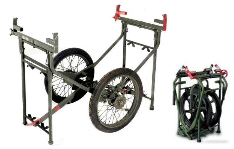 FOLDING TROLLEY for STRETCHER,  all terrain, 2 wheels 51cm