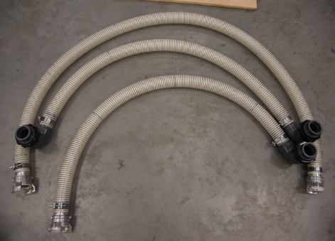 SPIRAL HOSE, 2", 1.5m + filter coupling + half-coupling