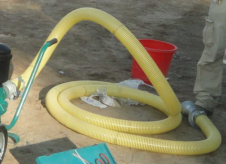 HOSE spiral, 3", 8m, yellow, for wastewater