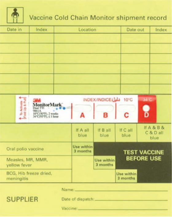 CARTE DE CONTROLE chaîne de froid (3M) espagnol