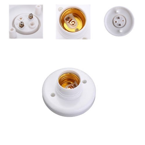 LIGHT SOCKET, E27 screw socket, straight ceiling mount