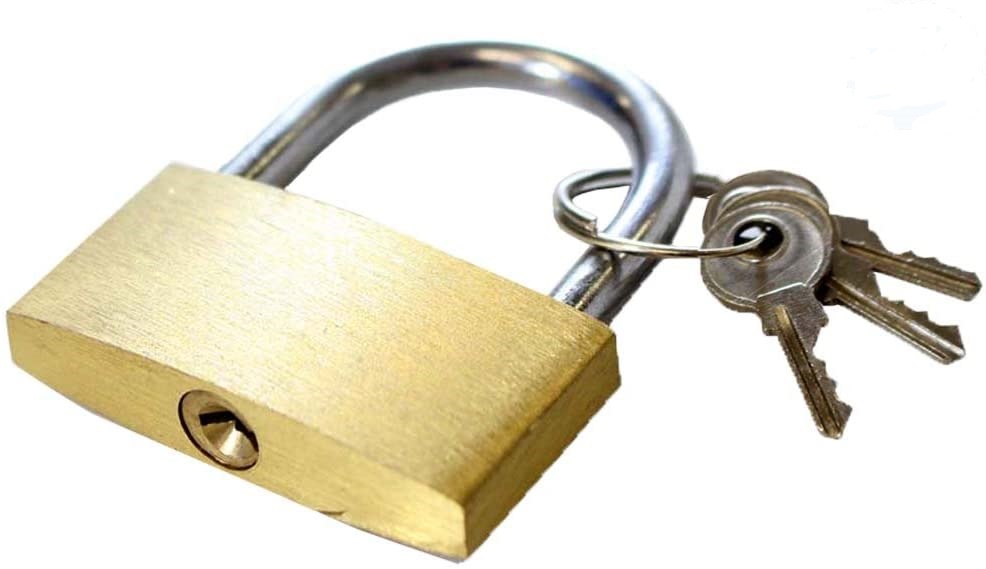 PADLOCK, brass, 60mm + key