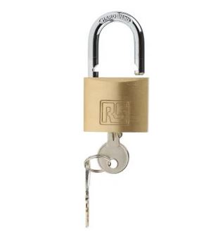 PADLOCK, brass, 40mm + key