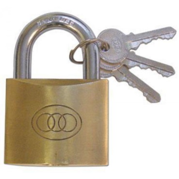 PADLOCK, brass, 20mm, with key