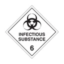 LABEL dangerous goods, class 6, infectious substance