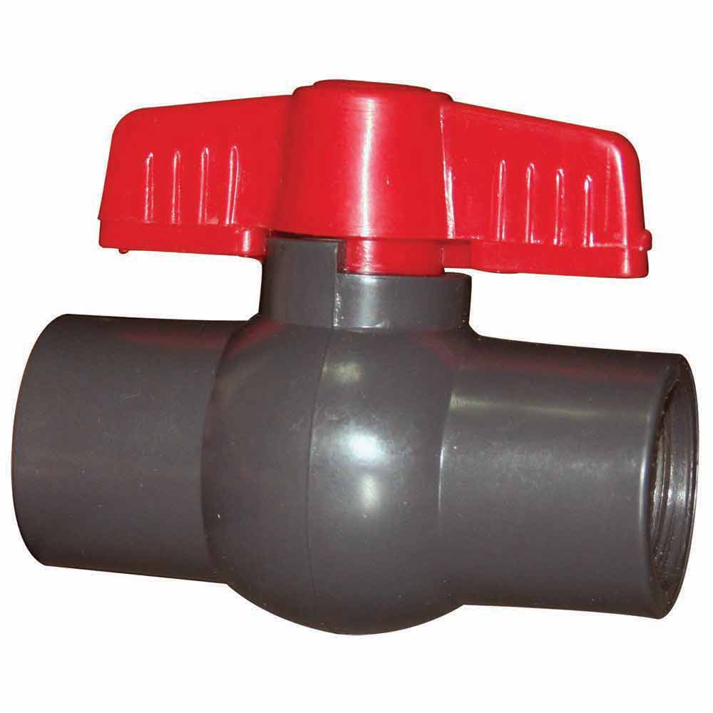 BALL VALVE full flow, PVC, ½", FxF threaded