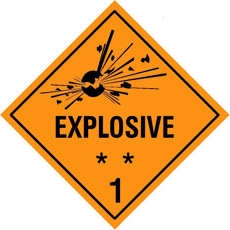 LABEL dangerous goods, class 1, explosive