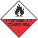 LABEL dangerous goods, class 4.1, spontaneous combustible