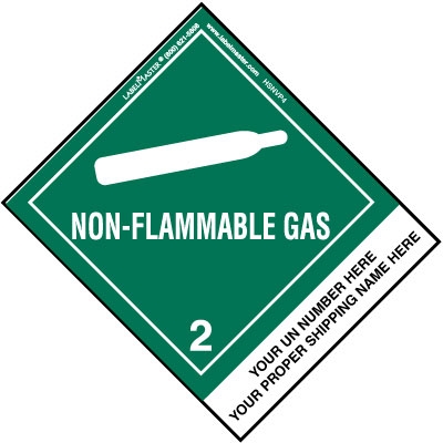 LABEL dangerous goods, class 2.2, non-flammable gas