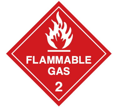 LABEL dangerous goods, class 2.1, flammable gas