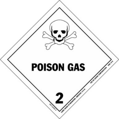 LABEL dangerous goods, class 2.3, poisonous gas