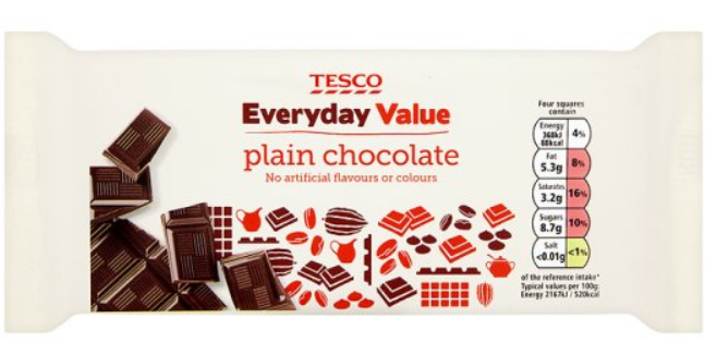 CHOCOLATE plain, 100g, bar