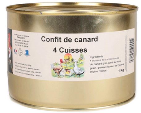 CANARD confit, 1kg, la boîte