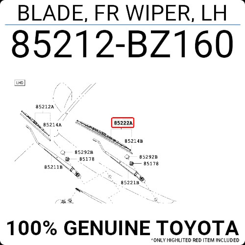 (Avanza F651) Blade, Fr Wiper, LH