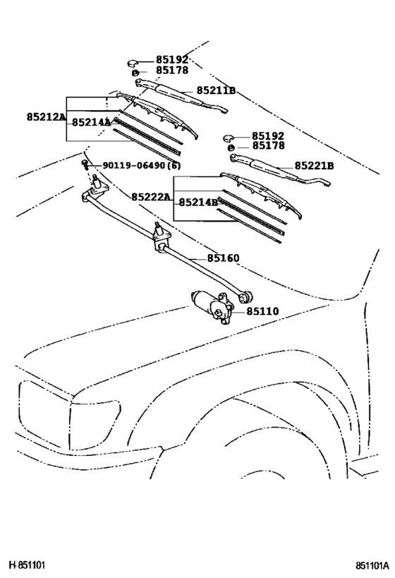 RIGHT WIPER BLADE ASSY LN167