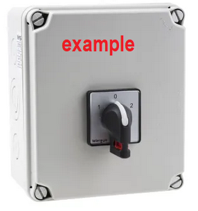 CHANGE-OVER SWITCH manual, 4P/40A/IP44 + casing+glands