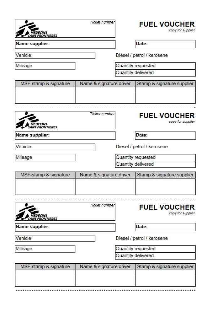 FUEL VOUCHER, 50 sheets, self-copying x3, English, booklet