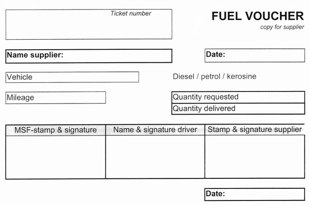 FUEL VOUCHER, 50 sheets, self-copying x3, English, booklet