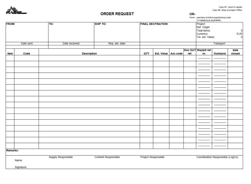 PROJECT REQUEST, A5, self-copying x3, English, booklet