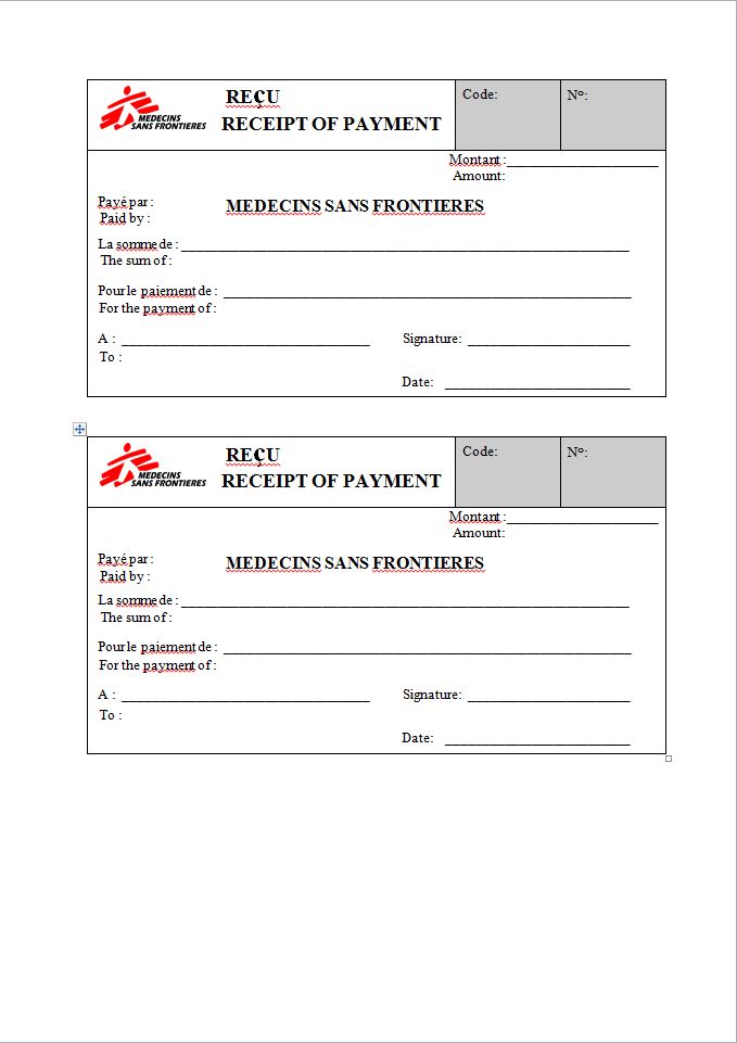 RECEIPT PAD EN/FR, A5, self-copying x2, pad 50 pages