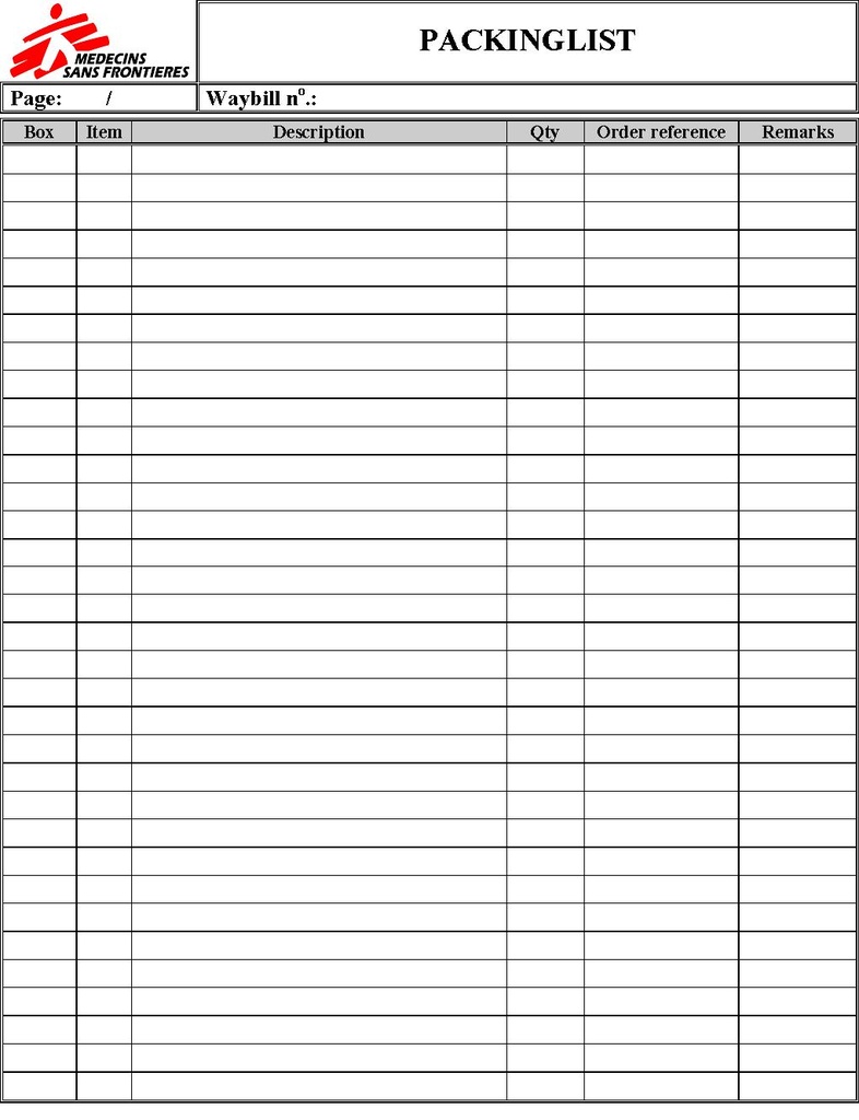 PACKING LIST freight, A4, self-copying x3, English, bloc