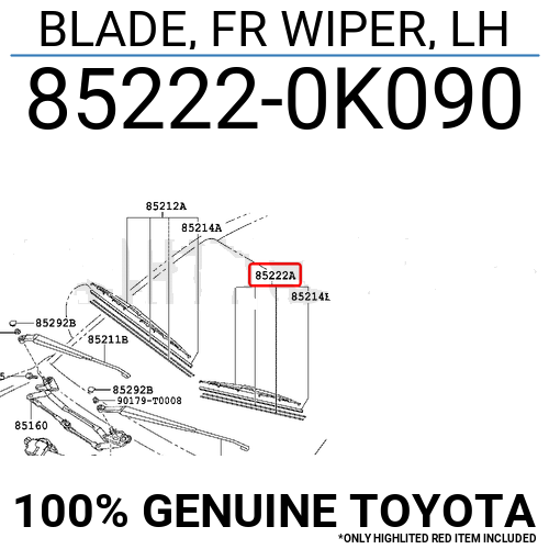 BLADE FRONT WIPER LEFT KUN35