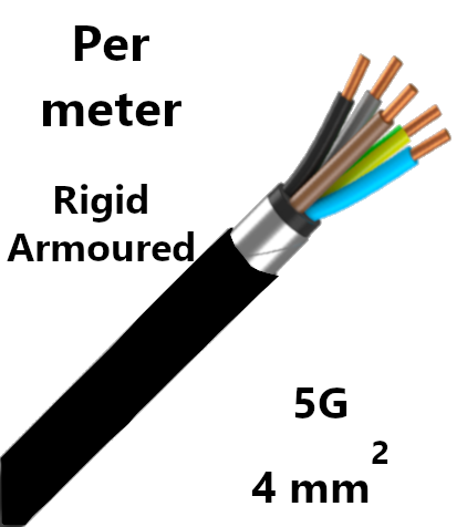 CABLE rigide, 5x4mm², armé, le mètre